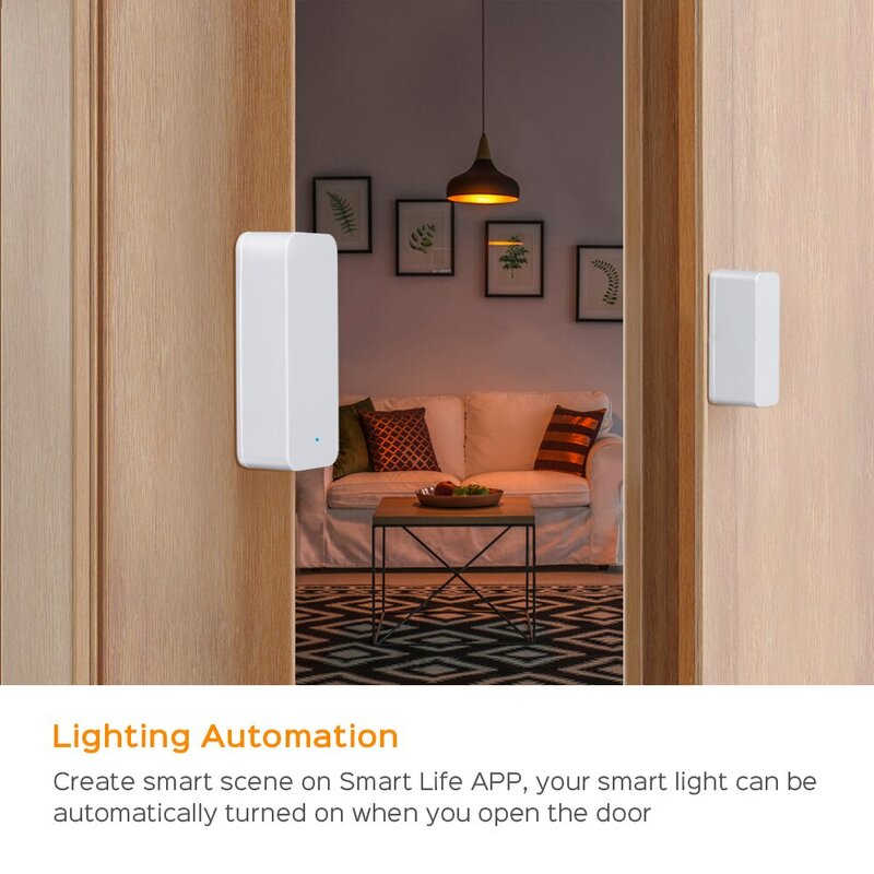 Tuya-Sensor de puerta y ventana con WiFi, Detector magnético abierto y cerrado, protección de seguridad para el hogar, aplicación Smart Life, Alexa, TY005