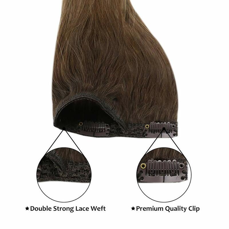 [Diskon Besar] Moresoo klip dalam ekstensi rambut alami asli Set Lurus Remy 5/7 buah klip Brasil dalam ekstensi rambut manusia