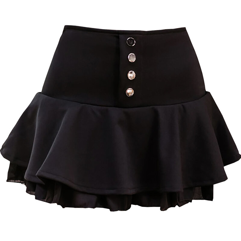 Spring/Summer Women's New Golf Sports Shorts Lining Skirt Outdoor Breathable Slim Fit Ruffle Edge Skirt Ladies Black Short Skirt