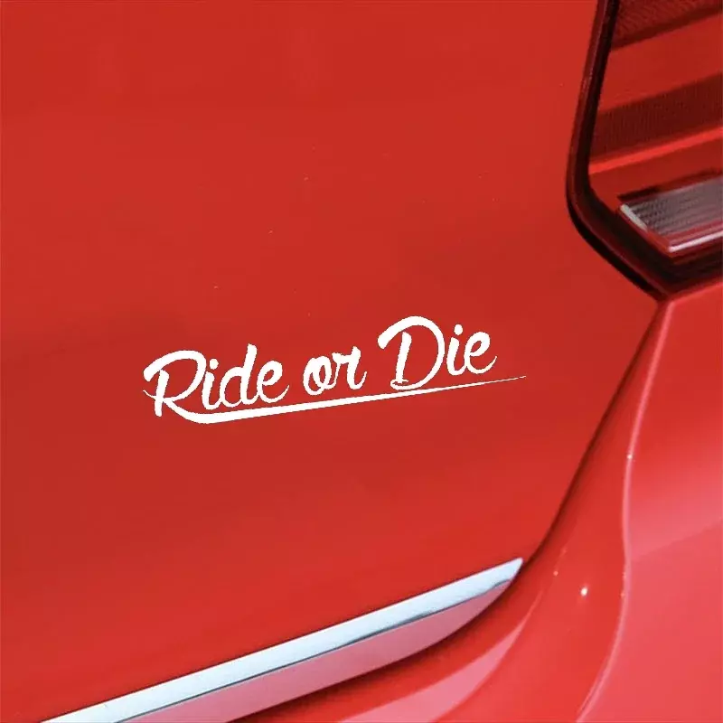 ملصق نمط سيارة للركوب أو الموت ، ملصقات فينيل للسباق ، هيكل مصد الدراجات النارية ، ديكور النافذة الخلفية