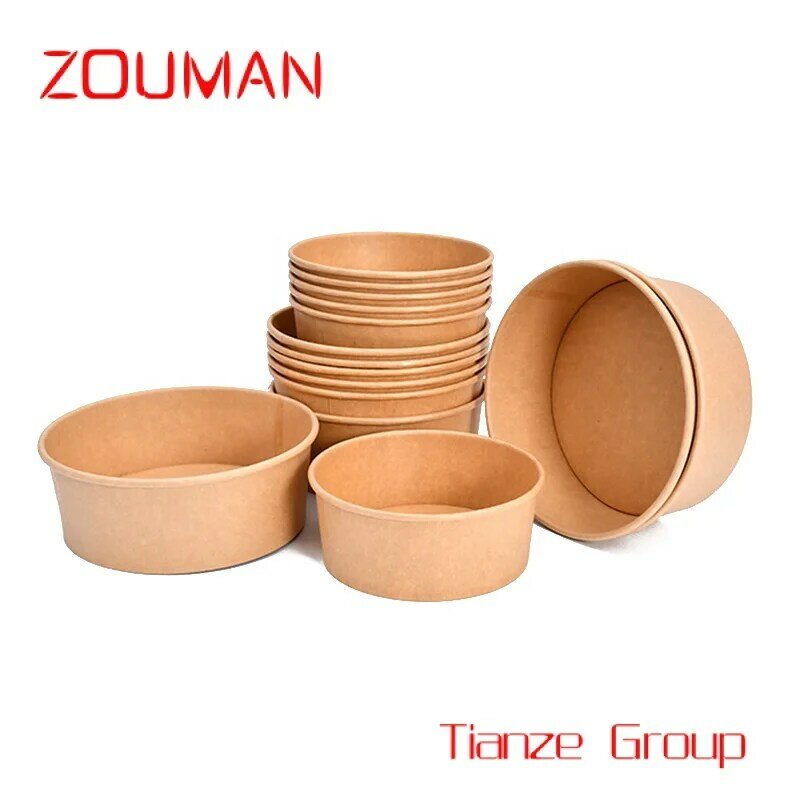 Custom , Good Quality Custom 26oz 32oz Paper Bowl  Kraft Bowls With Lids Bowls And Cups for Noodle