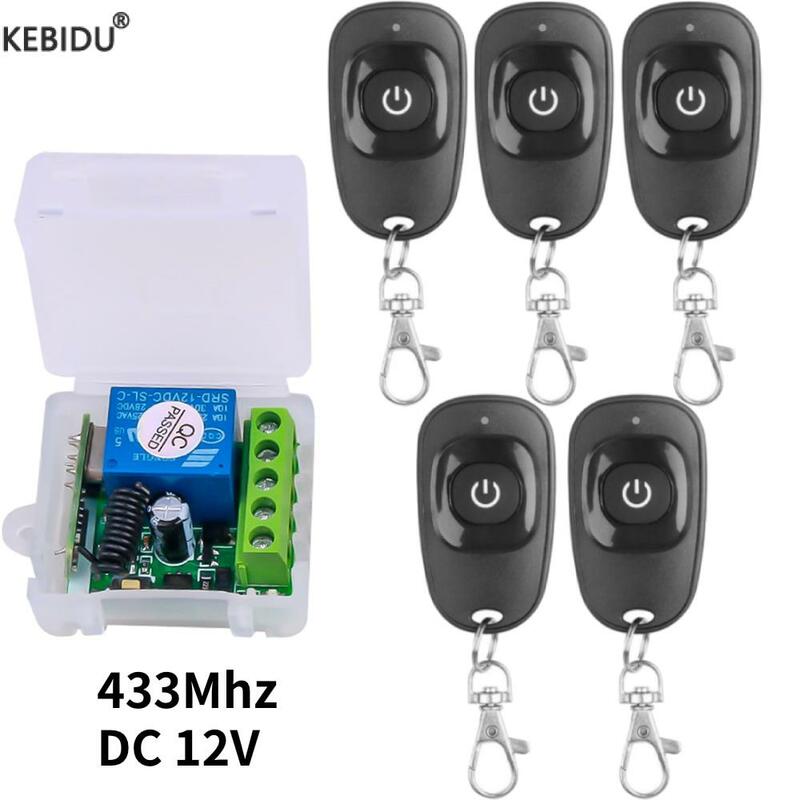 433Mhz Universal Wireless Remote Control Switch DC 12V 1CH Relay Receiver Module RF Transmitter Learning Button Remote Control