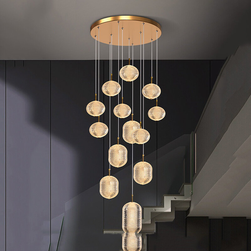 Modern home decor luci a led lampade a sospensione per lampadari a scala per soggiorno lampada a sospensione illuminazione per interni