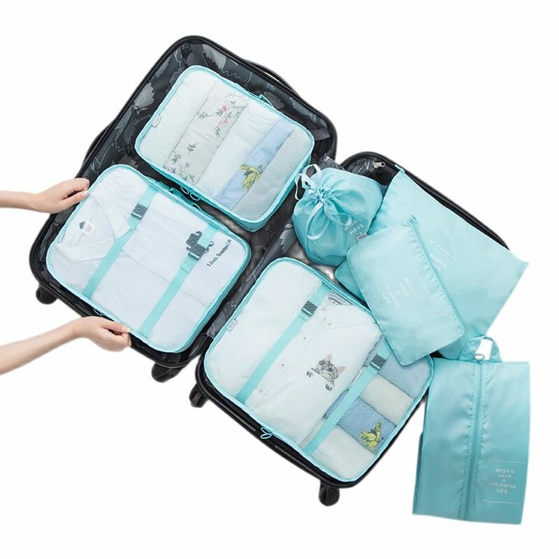 7pcs Waterproof Packing Compression Clothes Storage Bag Multifunctional Durable Travel Insert Case Set Reusable Space Saving New
