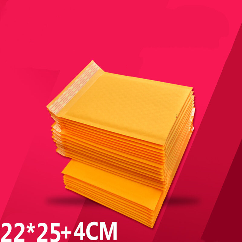 Paquete de sobres gruesos de papel para correo, paquete de 10/50 unids/lote, color amarillo, resistente al agua