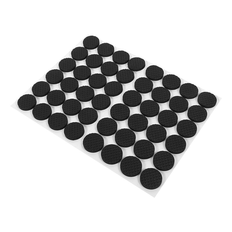 48 Stuks Zwarte Antislip Zelfklevende Vloerbeschermers Vierkante Rubberen Tafelstoel Voetjes Meubelbank Praktisch Gereedschap