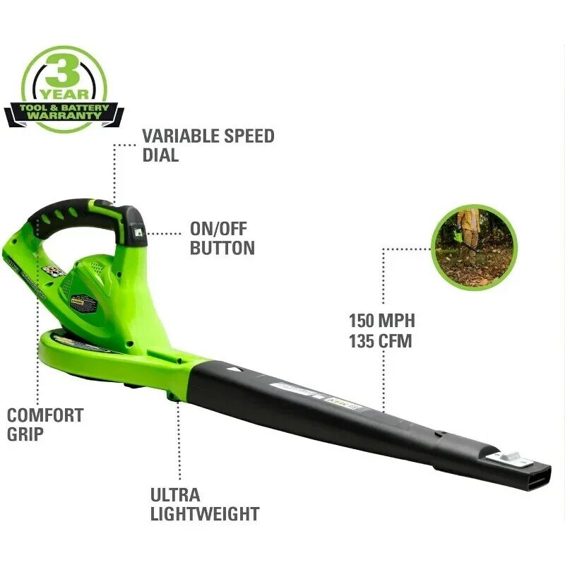 Greenworks-コードレス電気芝刈り機、40v、20 "、40v、Sweper (150 mph) 、4.0ah 2.0ahバッテリーおよび充電器が含まれています