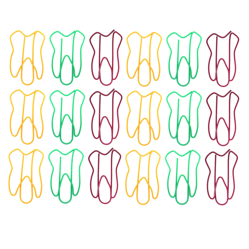 50 szt. Kolorowych klipsów w kształcie zębów spinacze do papieru kreatywnych spinaczy do broszka papierowych na konto biurowe z prezentami na imprezę (losowe