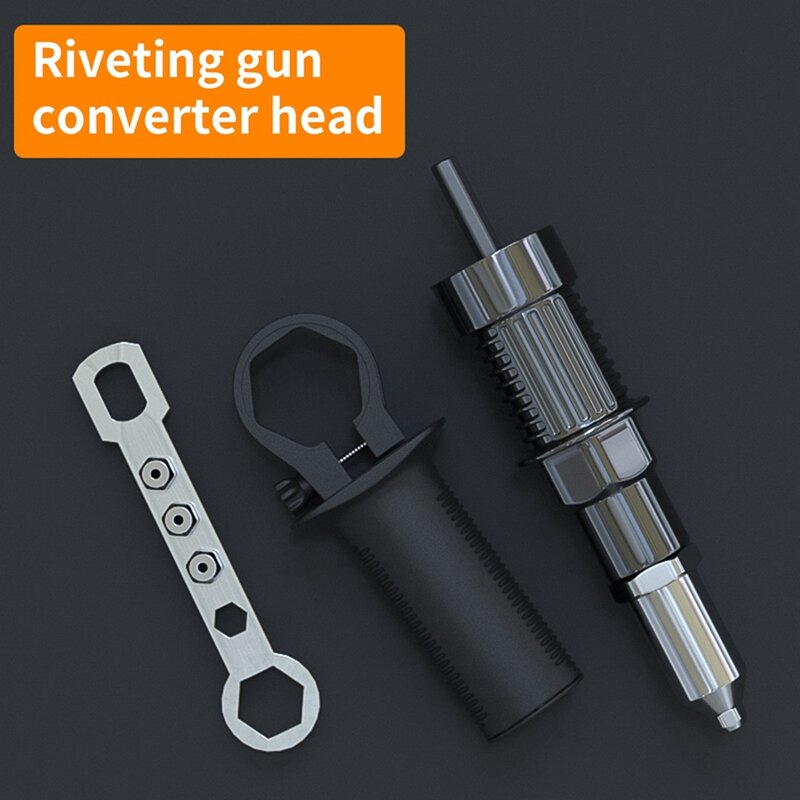 Elétrica Riveting Machine Adapter, Rebite Head Drill, Handle Wrench Rivet Tool, 2.4mm, 3.2mm, 4.0mm, 4.8mm de diâmetro