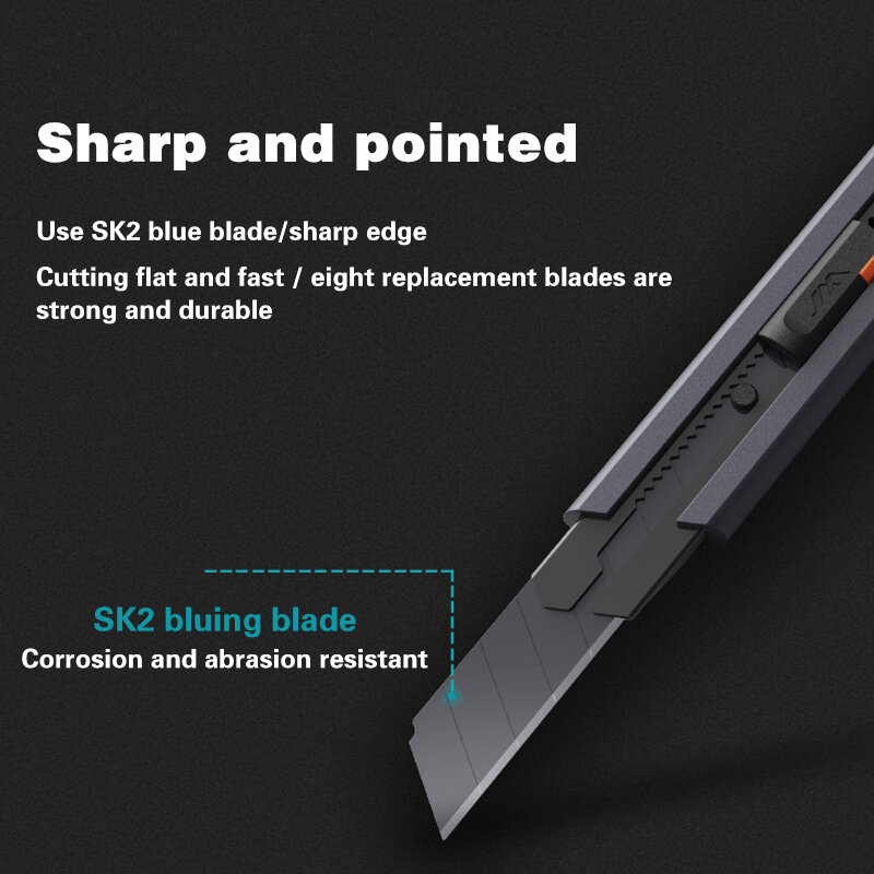Xiaomi Jimi Tools Cutter Knife 17CM Handy Utility Knife Cutter Stainless Snap-off Blade Knife Wide Blade Cutter JM-G12013