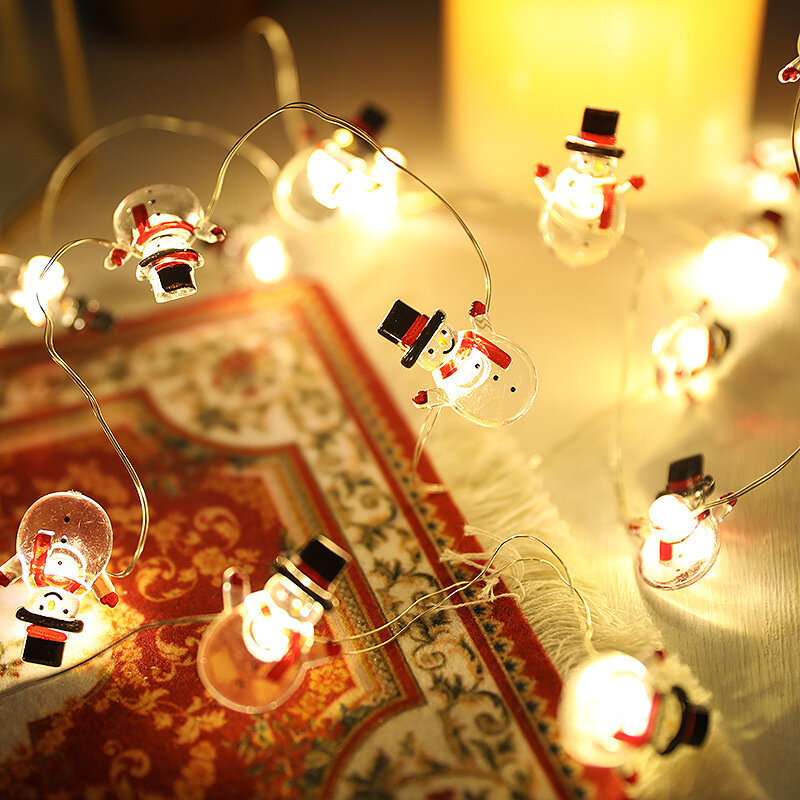 Christmas Halloween Lights String Decoration Colorful Lights Santa Claus Snowman Tree Copper Wire Lights Hanging Decoration