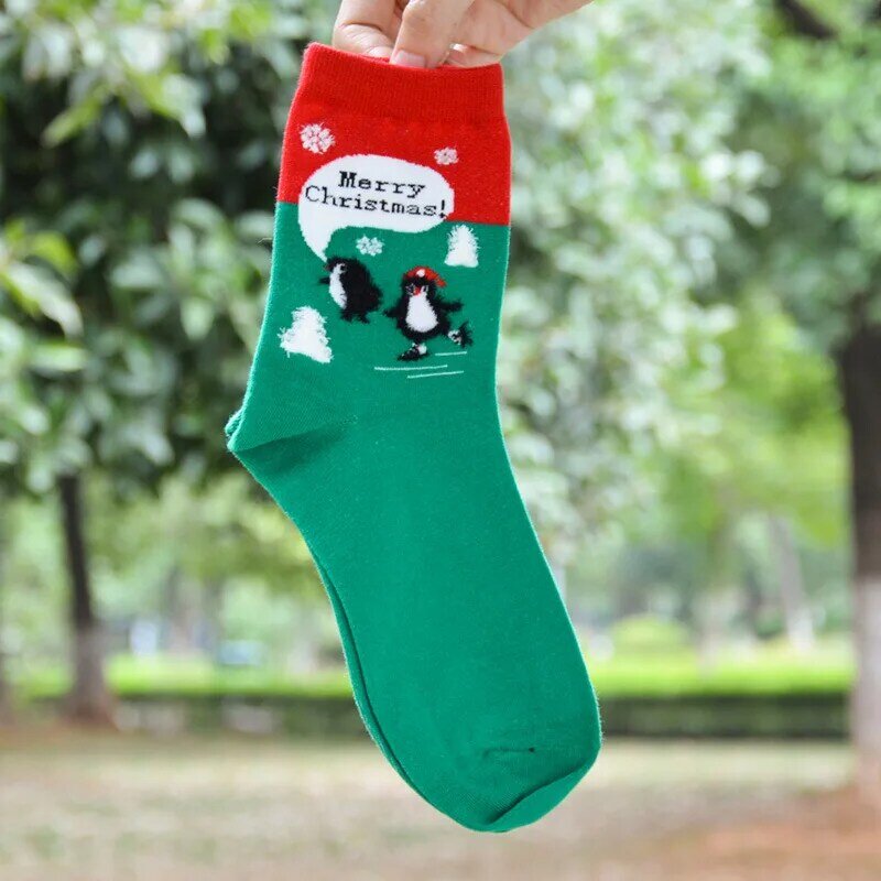 Calzini della serie natalizia 2024 nuovi calzini natalizi da donna calzini invernali da donna di media lunghezza in cotone di babbo natale regali del Festival