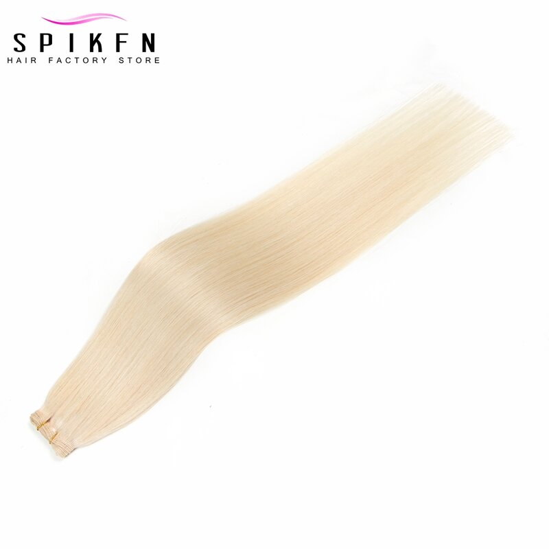 Invisible Genius-Extensions de trames de cheveux humains, cheveux raides, faisceaux légers, tissage naturel fin sans couture, 12 "-24"