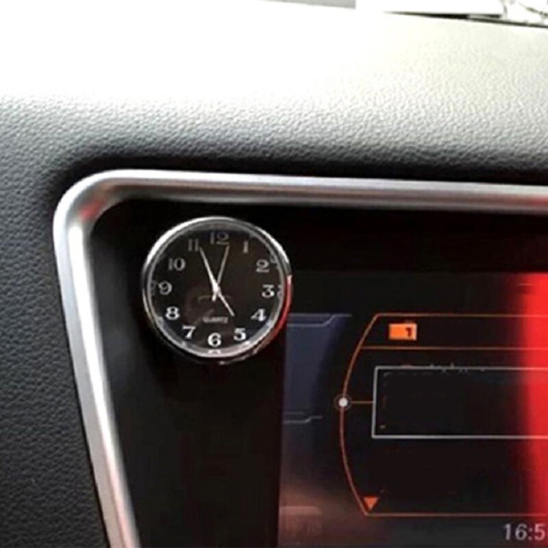 รถนาฬิกาส่องสว่างรถยนต์ภายใน Stick-On Mini Jam Tangan Digital กลศาสตร์นาฬิกาควอตซ์อัตโนมัติเครื่องประดับรถ Accessorie