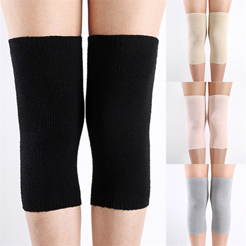 1 Paar Winter Warme Kniebeschermers Bamboe Houtskool Beschermende Kleding Voor Vrouwen Oude Mannen Kniebeschermer