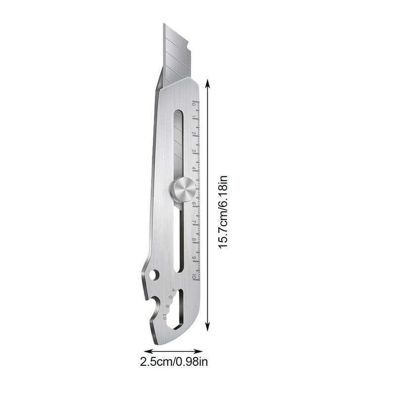 ハンドル付き多目的ステンレス鋼ナイフ、ユーティリティカッター、カーペットカッター、18mm、6-in-1
