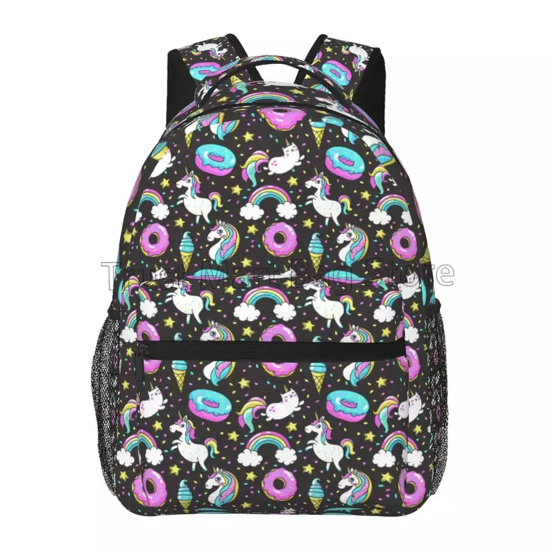 Радужный рюкзак для ноутбука с единорогом для учеников средней школы и колледжа, рюкзаки для мальчиков и девочек для путешествий, кемпинга, пешего туризма, водонепроницаемый рюкзак