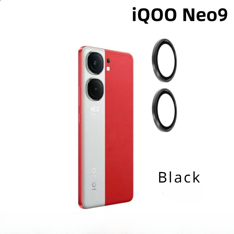 금속 카메라 렌즈 보호 필름, IQOO Neo 9 용 금속 링 카메라 보호기, 렌즈 유리, 1 세트