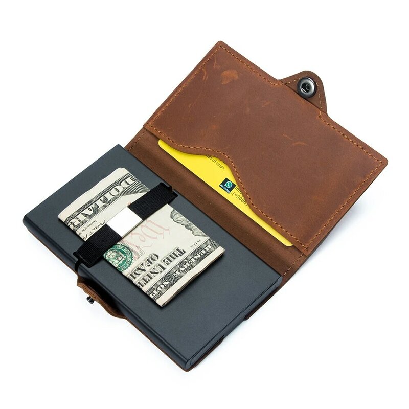メンズ牛革財布,100% 本革ウォレット,カードホルダー,高品質