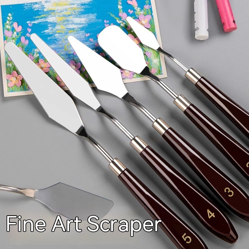 Berence Oil Painting Knife Scraper Set Art Supplies Acrylic Water Powder Painting Materials Color Mixing Tool Pick Knife