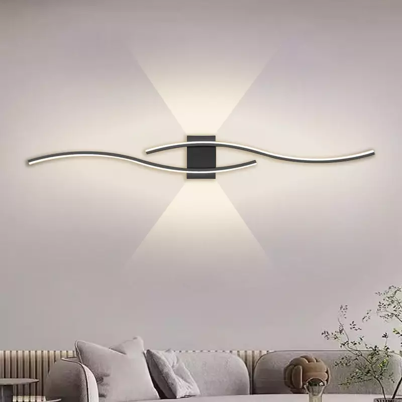 Uruchoma lampa ścienna LED długi pasek 60/80/100CM kinkiet ścienny telewizor do salonu wystrój tła sypialnia schody Home Decor oprawa oświetleniowa