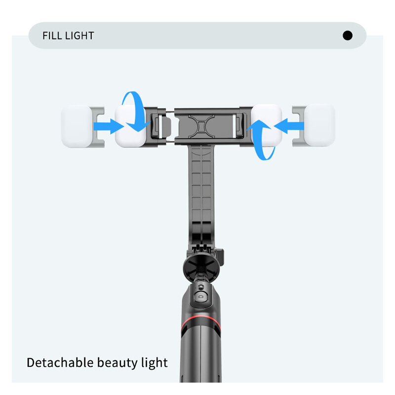 FANGTUOSI Faltbare Drahtlose Bluetooth Selfie Stick Stativ mit Bluetooth shutter Füllen Licht Aluminium Legierung Selfie Stck 2022 Neue