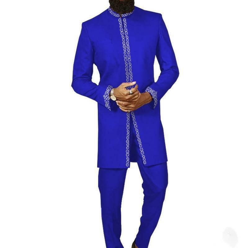 Gorąca sprzedaż męska długa afrykańska gorąca złota afryka, w stylu etnicznym 2 zestawy męskiej nowe ubranie odzieży męskiej dla mężczyzn