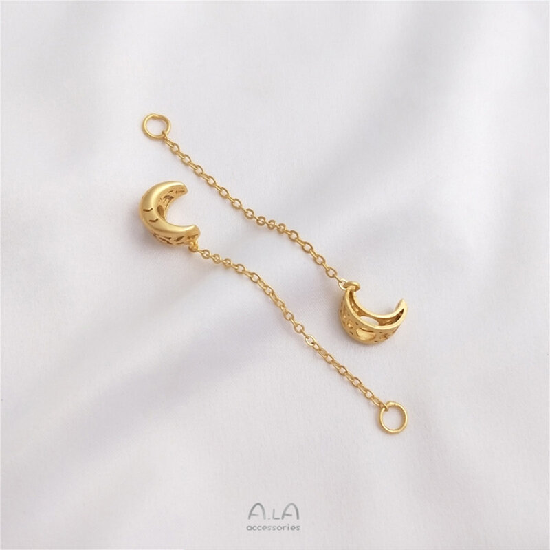 Pacchetto in oro 14K Moon Sun Big Hole Bead Hanging Chain braccialetto di perline fai da te separazione perline gioielli di moda accessori in oro sabbia