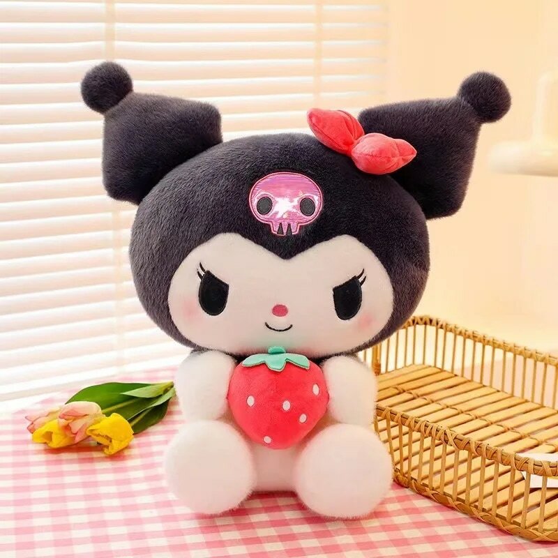 Плюшевые куклы Sanrio Kuromi My Melody, 26 см, плюшевые игрушки, милая Клубника, мягкие животные, плюшевая игрушка, подушка, украшение для спальни, подарок