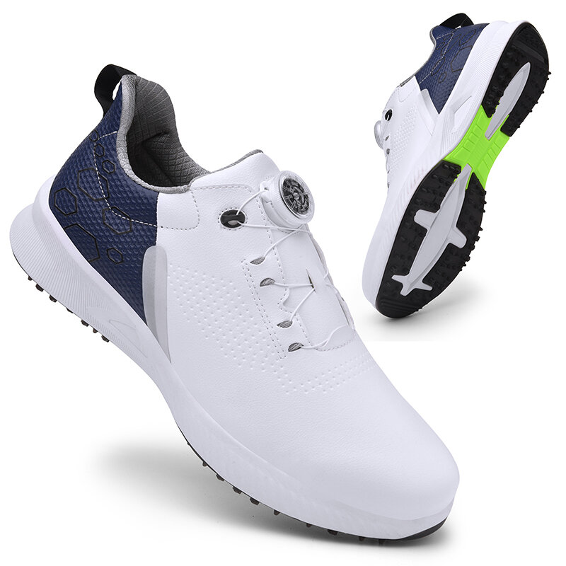Zapatos de Golf profesionales para hombre, zapatillas de deporte de gran tamaño, color blanco y negro
