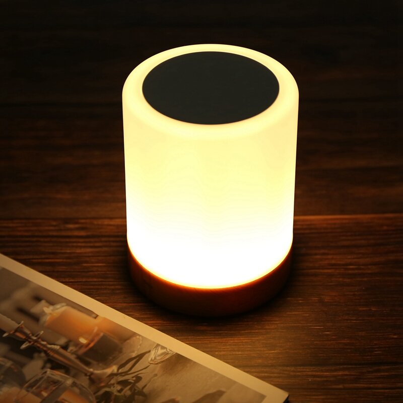 Luz Nocturna táctil para dormitorios, lámpara de mesita de noche de mesa portátil con batería interna recargable, regulable, 2800K