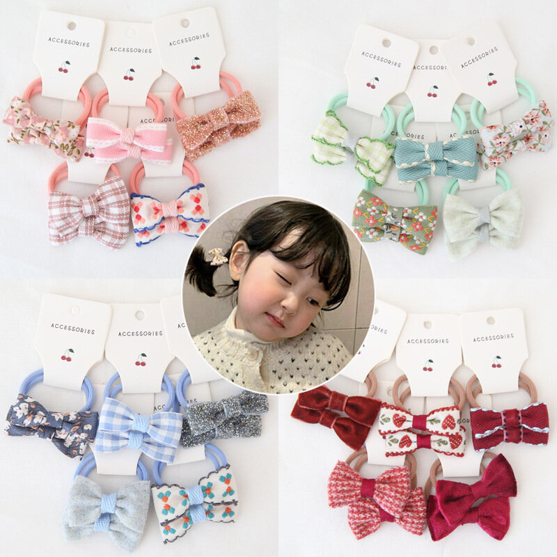 Baby Hair Band Girls Ties Bows Elastic Rubber Band Scrunchies Elastique Cheveux Fille Haar Kids Hair Accessories For Children