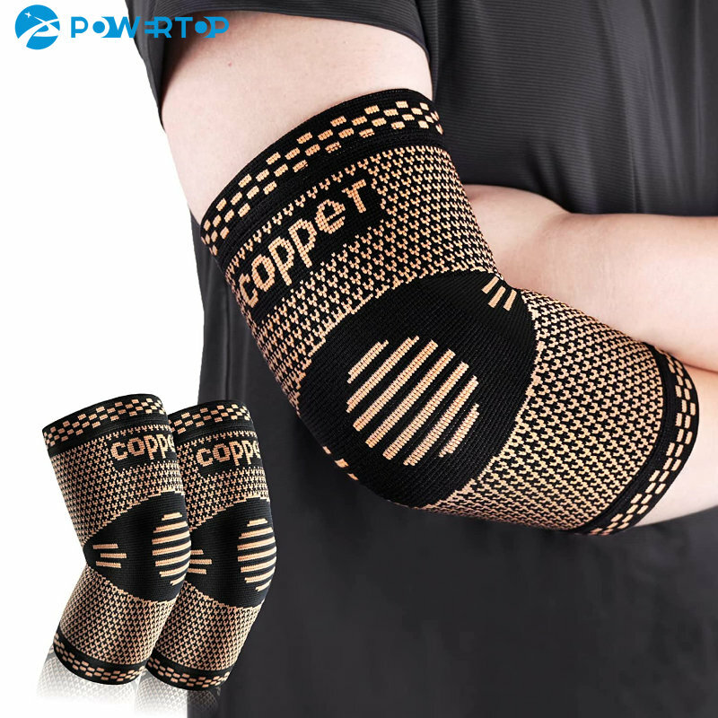 1PC Copper Elbow Compression Sleeve,Elbow Brace For Tendonitis and Tennis Elbow,Golfers,Bursitis Elbow Pain Relief,Weightlifting