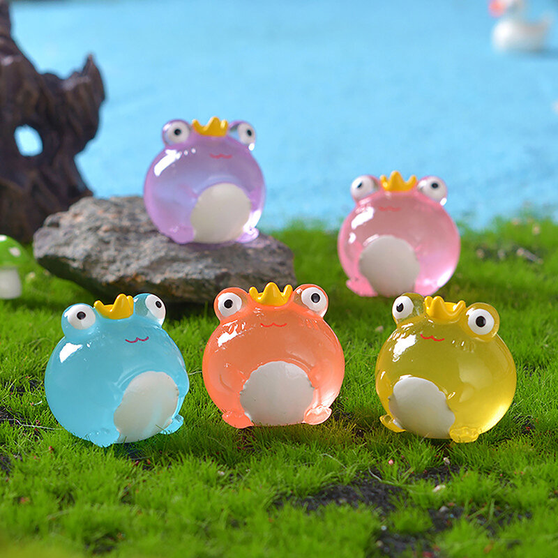 Mini Kikker Gloeiende Lichtgevende Kikkers Beeldjes Miniatuur Voor Sprookjesachtige Tuin Poppenhuis Decoratie