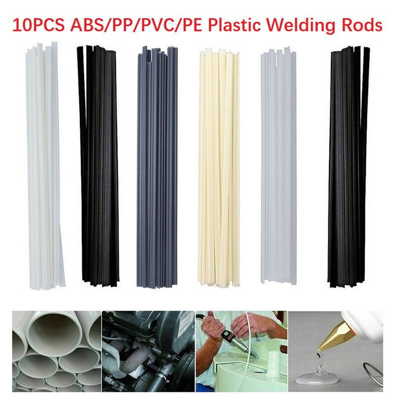 Set di bacchette per saldatura in plastica da 10 pezzi 200mm PP/PE/PVC/ABS bacchette per saldatura in polipropilene strumenti di riparazione per paraurti per auto per saldatore in plastica