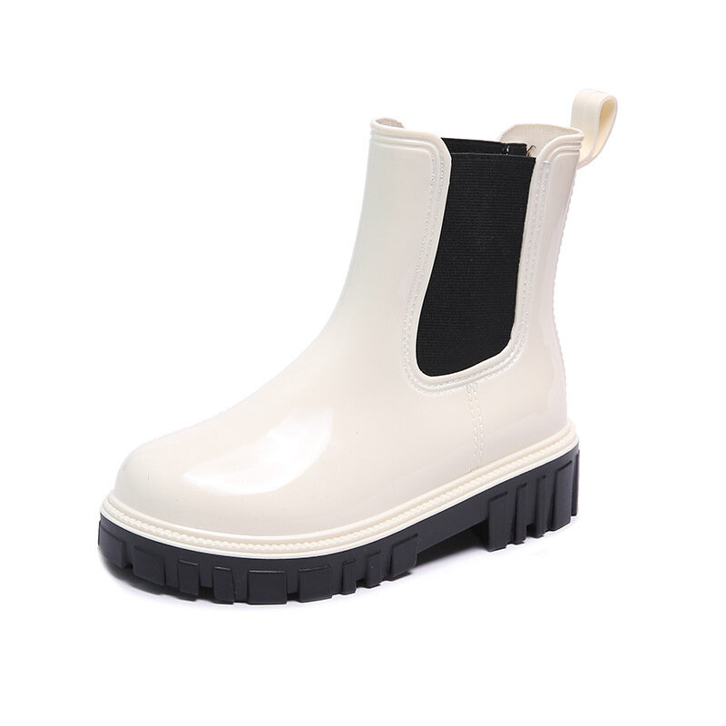 Sepatu bot hujan pendek wanita, sneaker air Ankle pita elastis untuk hujan 2023