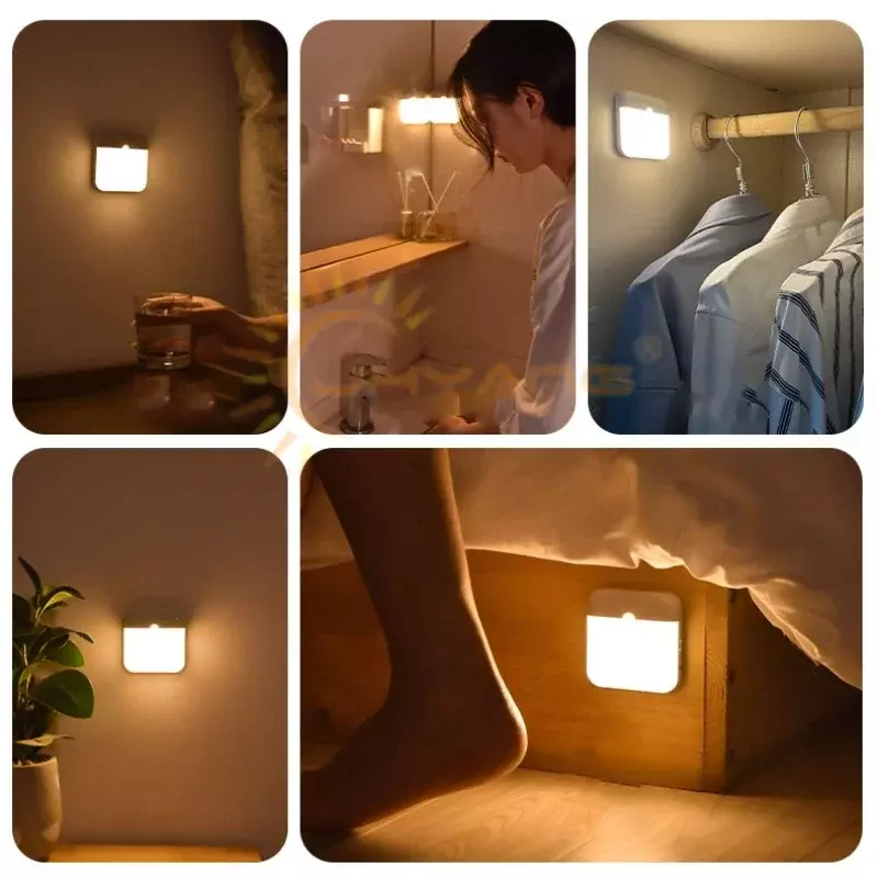 Bewegungs sensor Licht USB Nachtlicht LED-Lampe mit Schalter wiederauf ladbare Induktor Lichter für Küchen treppe Flur Schrank Schlafzimmer