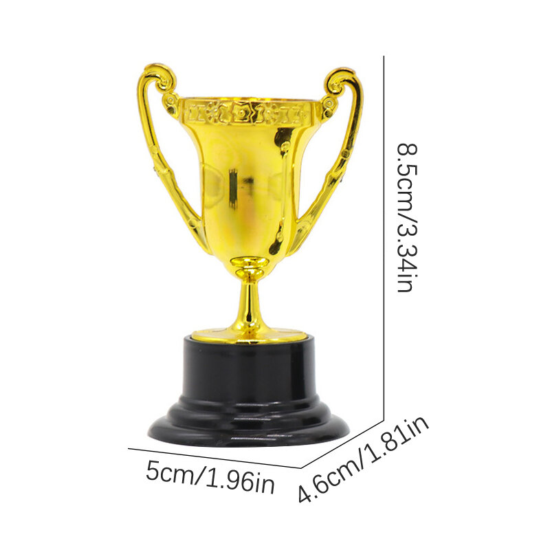 3PCS Student Sports Competitions Award Trophy Gold Cups Plastic Mini Children Reward Toys con Base Holiday Gifts Party Game