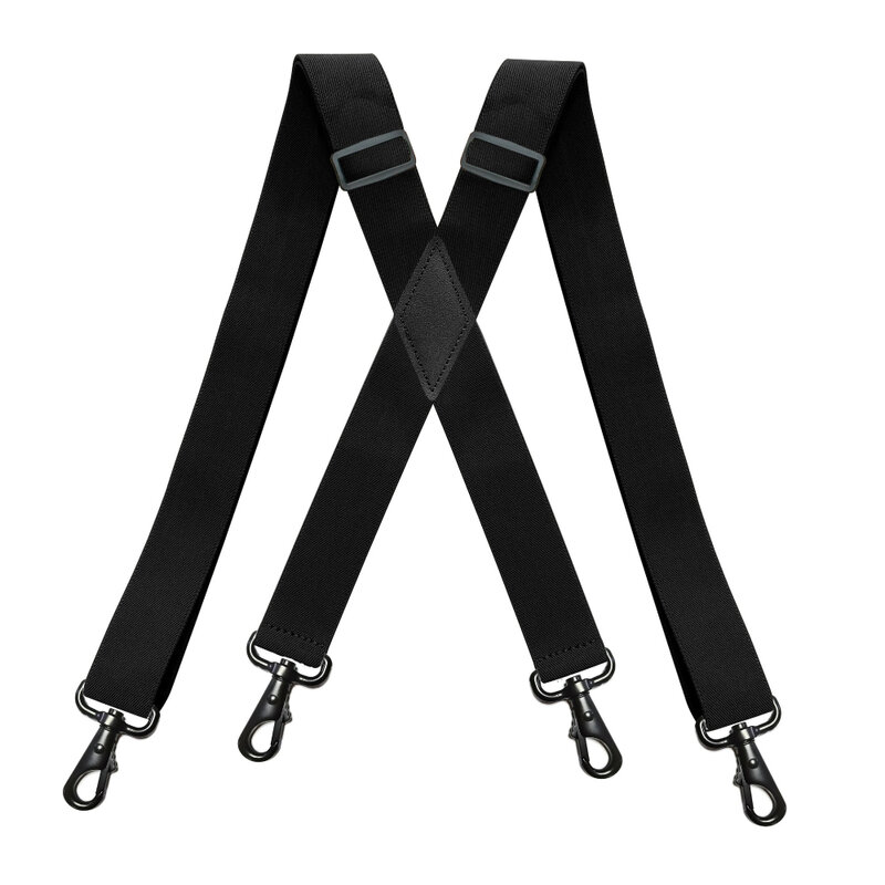 Suspensórios masculinos para trabalhos pesados, calças elásticas ajustáveis, suspensórios suspensórios em forma de X, 4 fivelas de gancho, largura de 3,5 cm