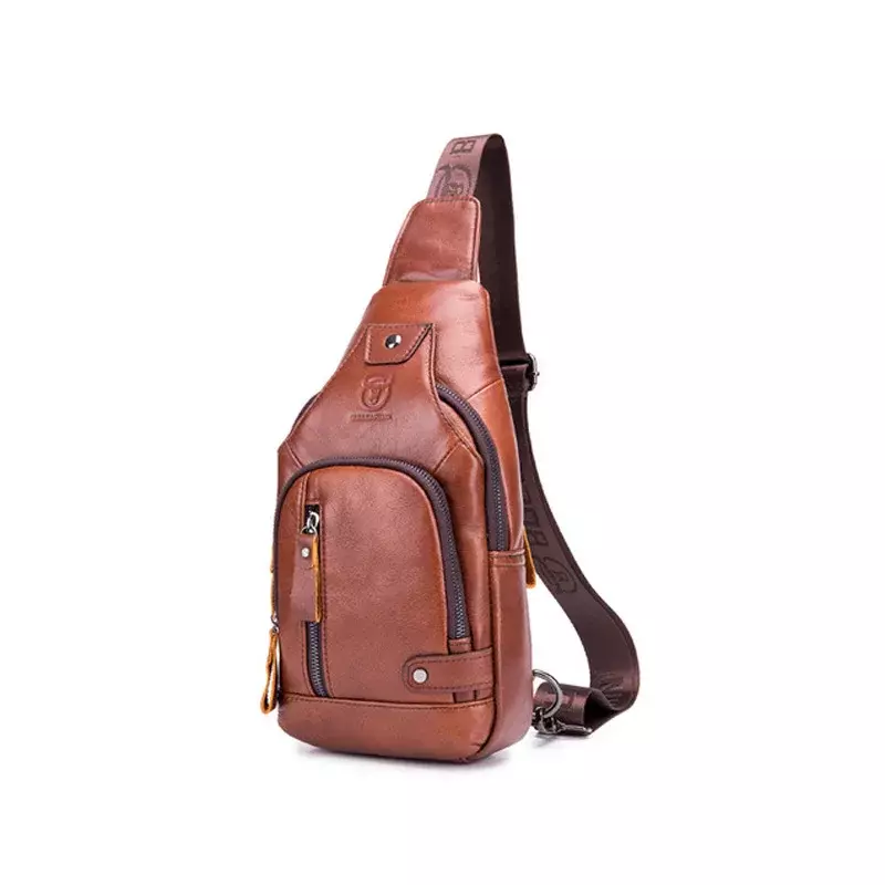 2024 nuovo 100% pelle di vacchetta Casual moda borsa a tracolla borsa in pelle da uomo ricarica USB borsa a tracolla da viaggio Daypack maschio