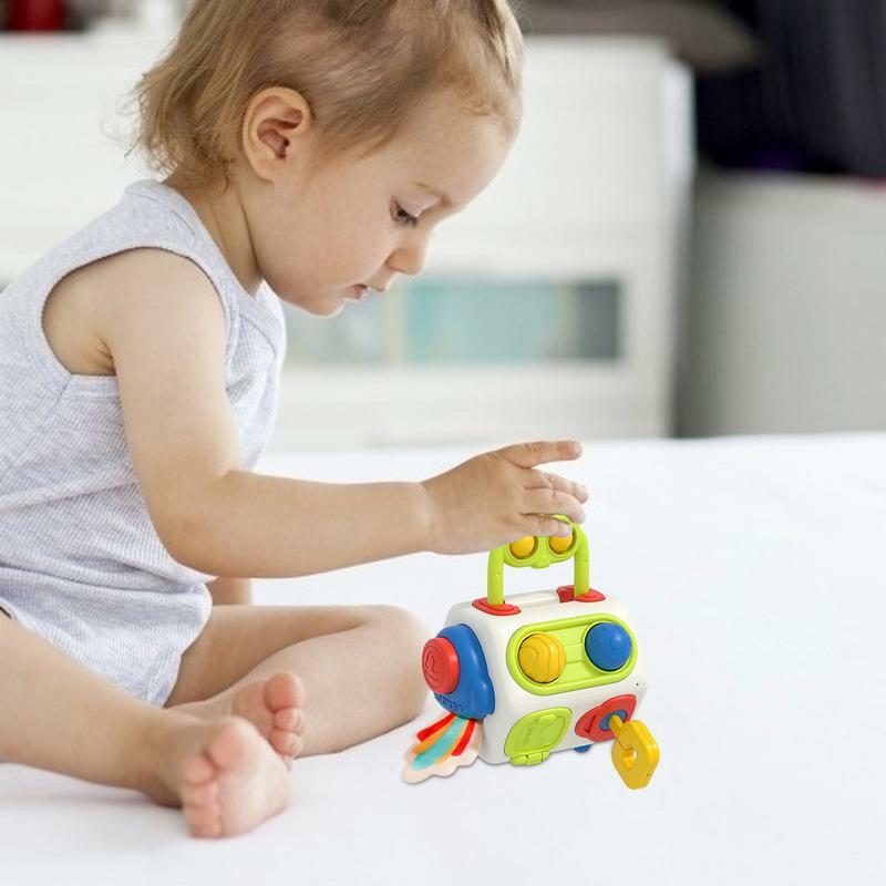 Kubus sibuk untuk anak-anak mainan Montessori untuk balita mainan sensorik belajar prasekolah pendidikan Multi fungsional kubus untuk anak-anak