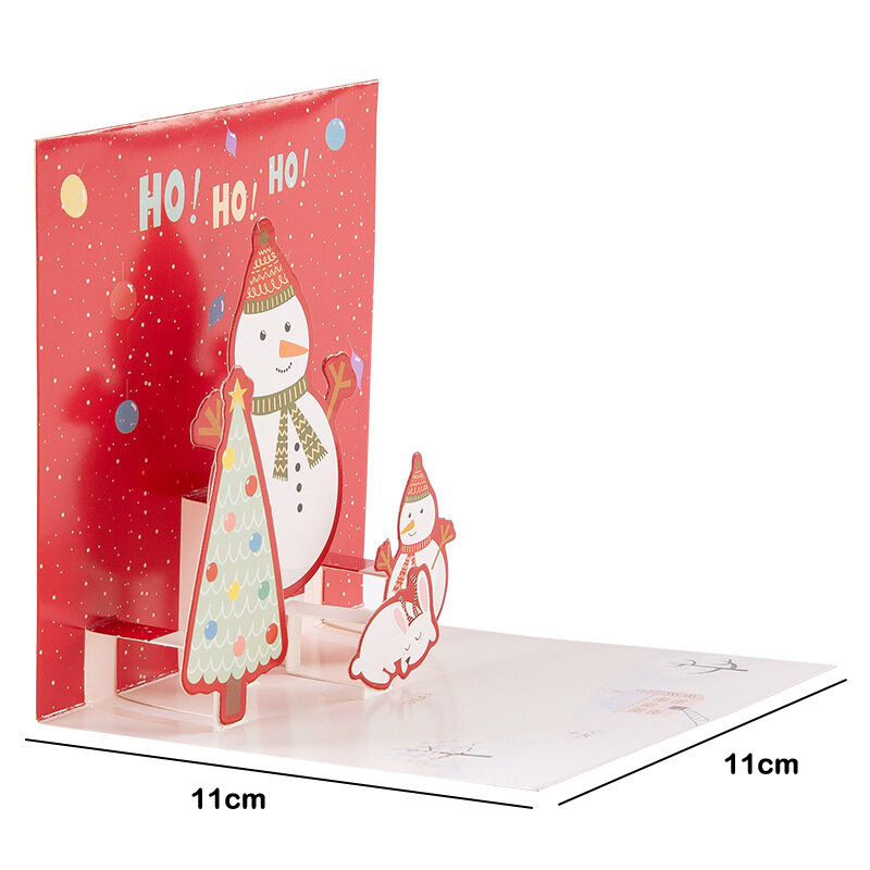 1Set 3D kartu ucapan teman keluarga kartu pos berkat amplop untuk ulang tahun Tahun Baru kartu hadiah Natal perlengkapan pesta