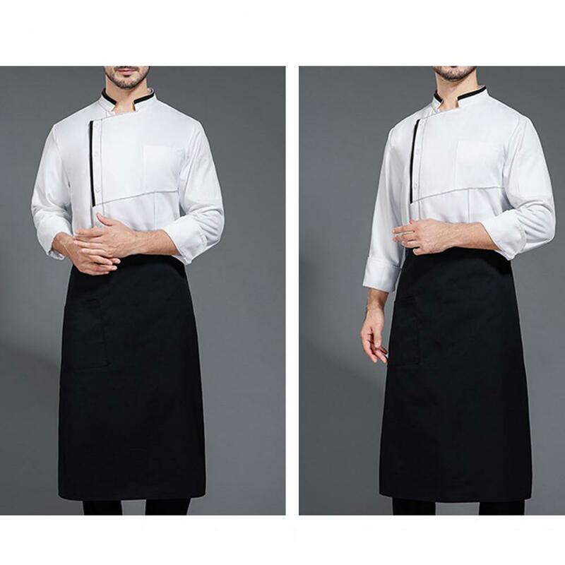 Модный наряд шеф-повара, дышащее пальто шеф-повара, устойчивое к пятнам, форма шеф-повара для кухни, ресторана, короткое пальто для готовки, для комфорта