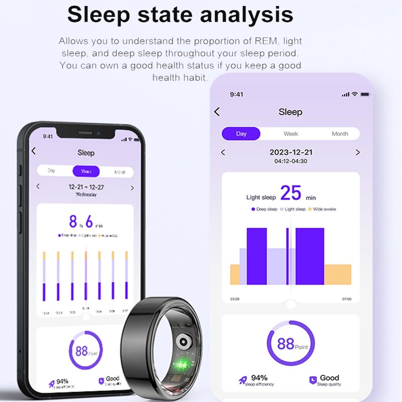 2024 nuovo 5ATM impermeabile SmartRing salute cardiofrequenzimetro monitoraggio del sonno sport Fitness Tracking anello intelligente militare per Android IOS