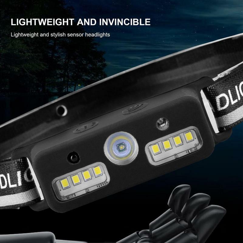 Flashlight Headlamp LED Induction Waterproof Flashlight Headlamp Outdoor Lighting Tool Night Lamp With Multi-Gear Adjustment For