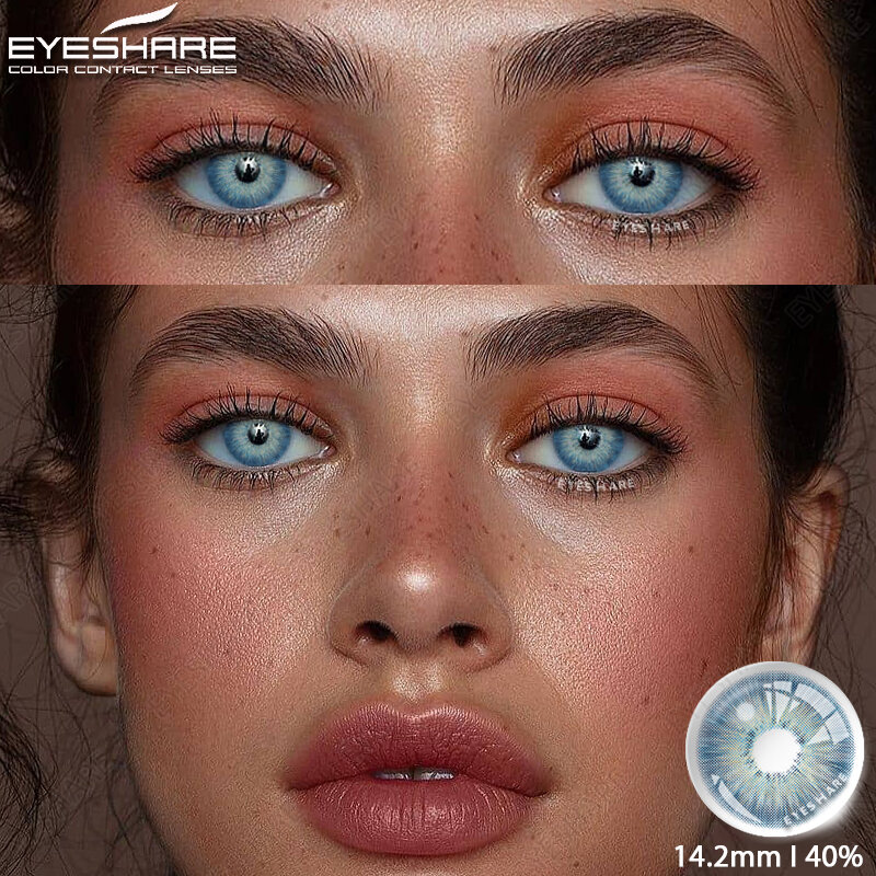 EYESHARE-Lentilles de contact colorées pour les yeux, utilisation annuelle, maquillage de beauté, document bleu, marron, nouveau, 1 paire
