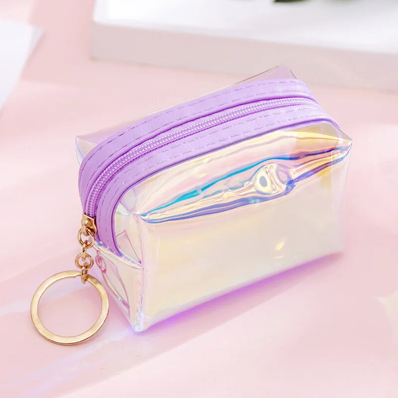 Borsa cosmetica Laser custodia per trucco da donna custodia per Beauty Organizer trasparente in PVC borsa per gelatina femminile borsa per trucco da donna