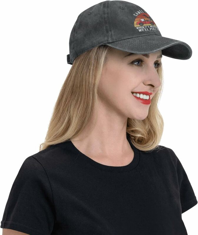 قبعة سحب الجمل ، وهي مثبتة بإحكام ، وسنسحبها قبعة بيسبول قابلة للتعديل للنساء ، وقبعة بيسبول