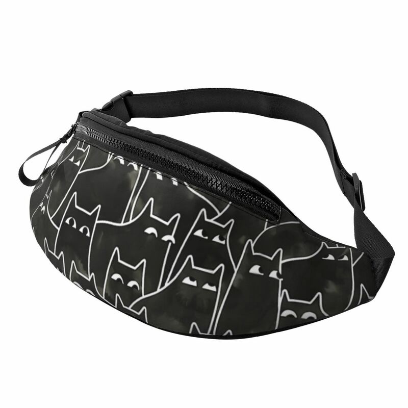 Riñoneras estampadas para hombre y mujer, bolsos de cintura con estampado de gatos sospechosos, riñonera de Viaje Unisex, diseño de plátano