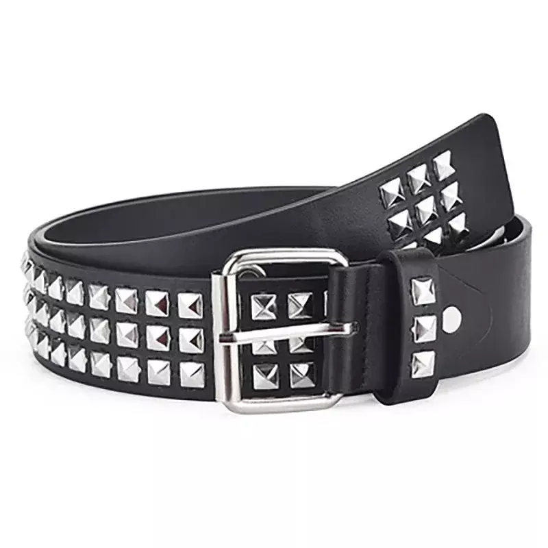 2024 New Square Pearl Willow Inlaid Women's Belt Punk Style Personalized Decorative Gothic Belt